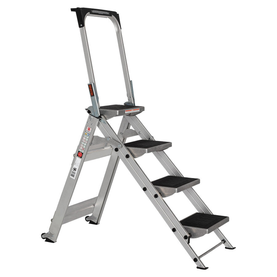 euroline 334 Alu - Sicherheitstreppe klappbar, mit Bügel - Topleiter