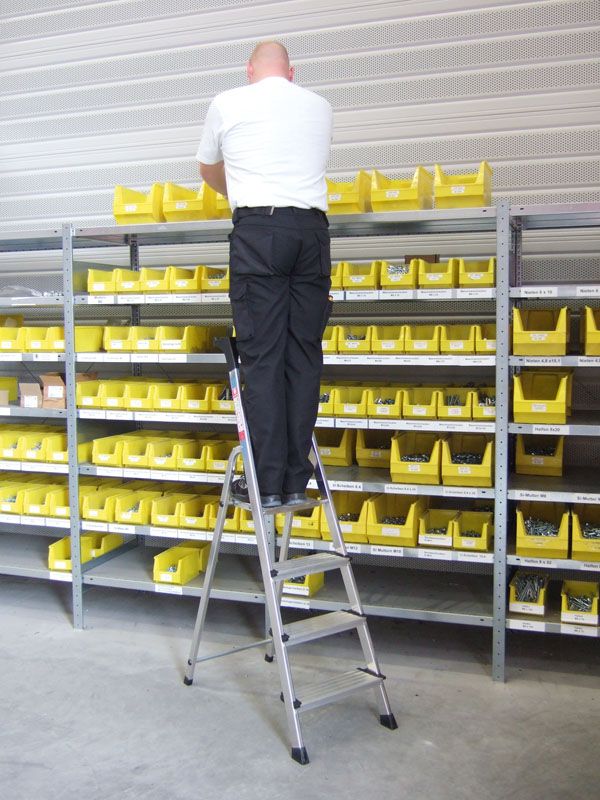 euroline 22578 Alu - Stufenstehleiter mit Sicherheitsbrücke - Topleiter