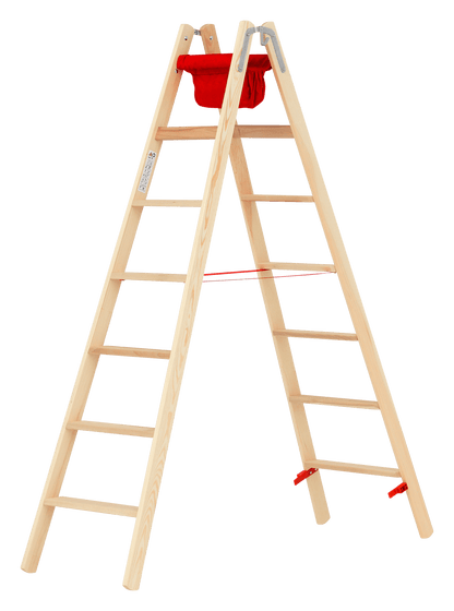 Hymer Holz - Stufenstehleiter 71499, beidseitig begehbar - Topleiter