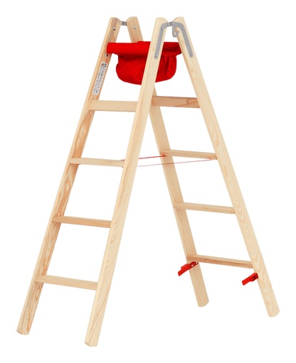Hymer Holz - Stufenstehleiter 71499, beidseitig begehbar - Topleiter